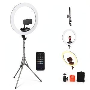 Neewer 18 Inch Ring Light Tripod Stand Phone Holder Remote-0