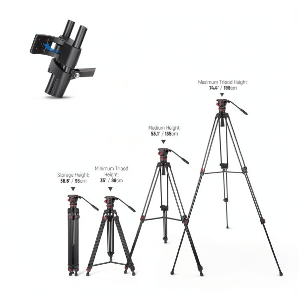 Neewer Video Tripod Fluid Head 360 Pan Tilt DJI Gimbal-4