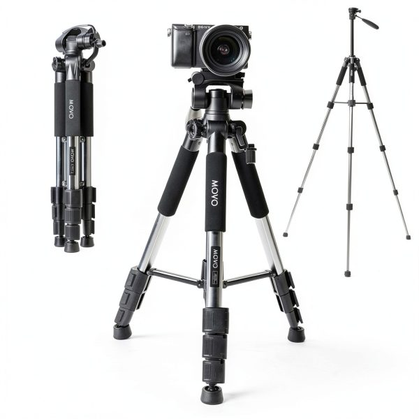 Movo MV-T5 Aluminum Travel Tripod for DSLR Cameras-0