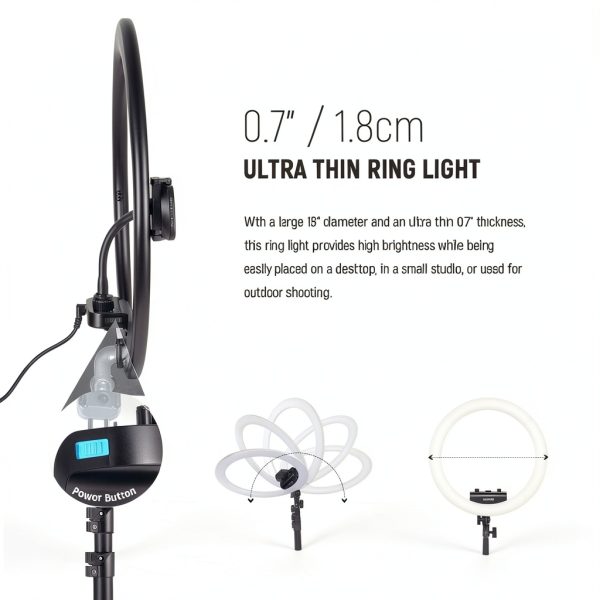 Neewer 18 Inch Ring Light Tripod Stand Phone Holder Remote-1