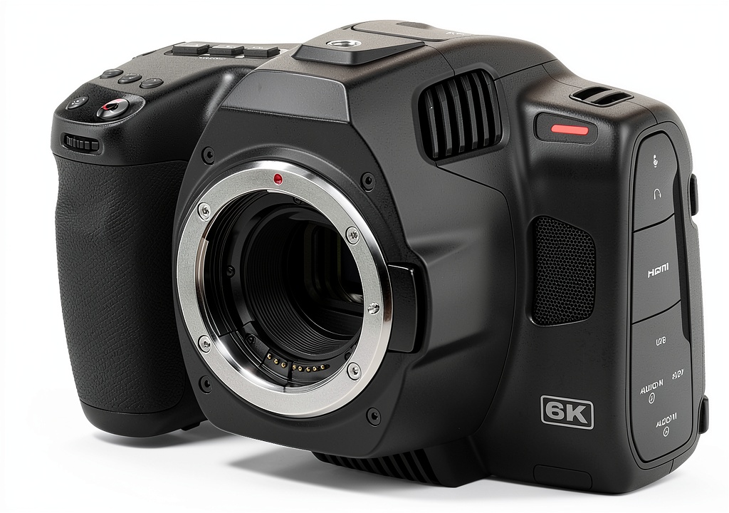 Blackmagic Design Pocket Cinema Camera 6K Pro with accessories on a studio table